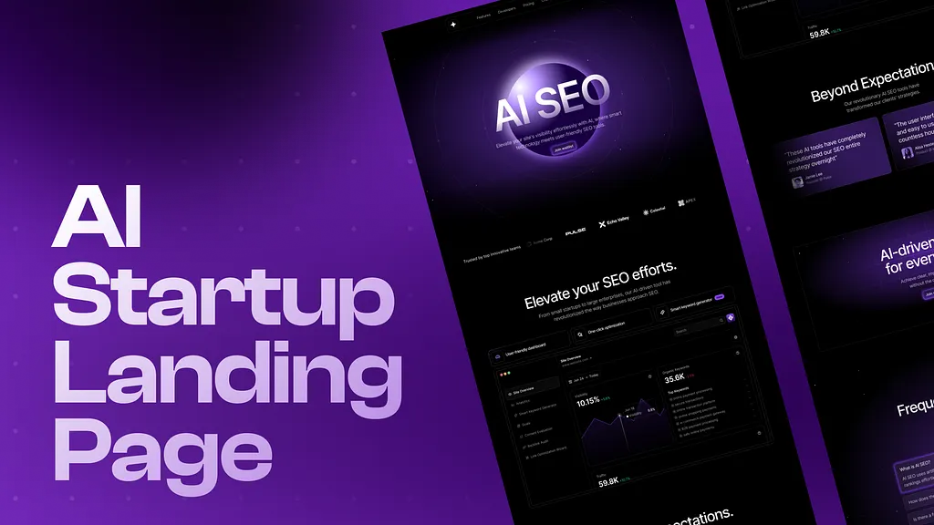AI Startup Landing Page Design